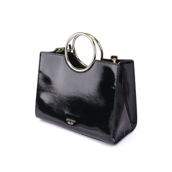 NWT Kate Spade Sam Bracelet Bag Tote Black Patent - Picture 6 of 11